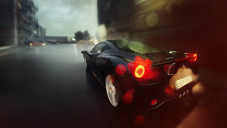 streets rain cars ferrari motion blurred 1920x1080  Cars Ferrari HD Art , rain, Streets, HD wallpaper