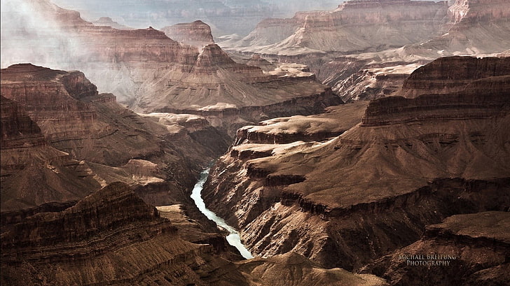 carta da parati marrone delle montagne, Arizona, Grand Canyon, USA, paesaggio, Sfondo HD
