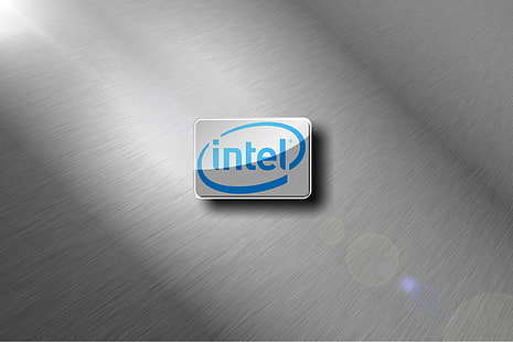 Intel Brushed Metal Chrome, Computadores, Intel, logotipo, computador, prata, HD papel de parede HD wallpaper