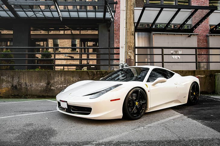 Ferrari, biały, Włochy, 458, Włochy, Tapety HD