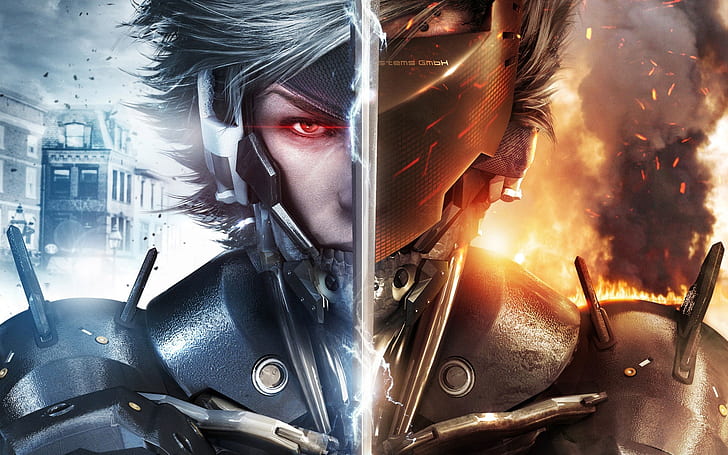 Raiden Metal Gear Rising Revengeance, dois personagens de cartazes de anime, HD papel de parede