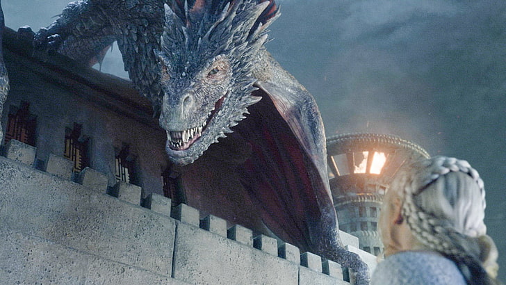 Fernsehserie, Game Of Thrones, Daenerys Targaryen, Drogon (Game Of Thrones), Emilia Clarke, HD-Hintergrundbild