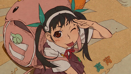 Monogatari Series, Hachikuji Mayoi, аниме, аниме момичета, HD тапет HD wallpaper
