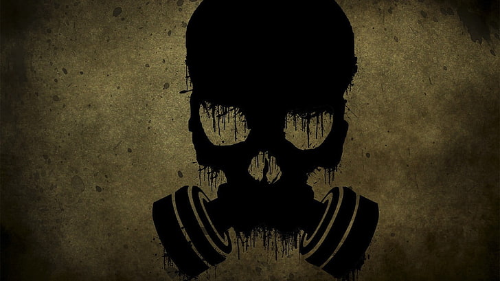 skull wallpaper, gas masks, apocalyptic, skull, grunge, HD wallpaper