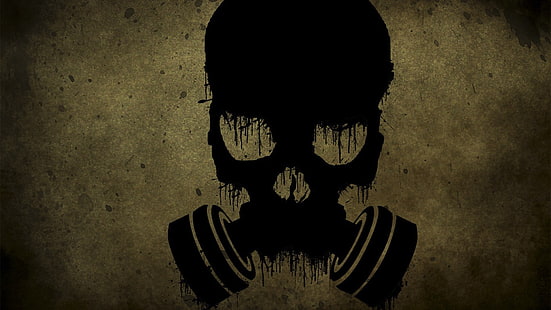 papel tapiz del cráneo, máscaras de gas, apocalíptico, cráneo, grunge, Fondo de pantalla HD HD wallpaper
