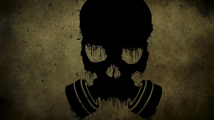 grunge, skull, gas masks, apocalyptic, HD wallpaper