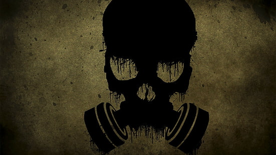 grunge, skull, gas masks, apocalyptic, HD wallpaper HD wallpaper