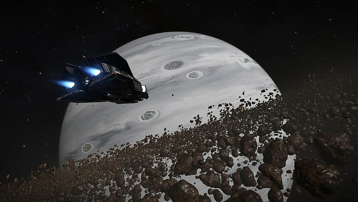 Asteroid, Elite: Berbahaya, Stasiun Orbital, planet, Wallpaper HD
