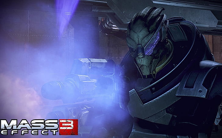 Mass Effect 3 Alien ، ملصق تأثير الكتلة 3 ، المستقبل ، الفضاء ، البنادق ، الدم ، المعركة، خلفية HD