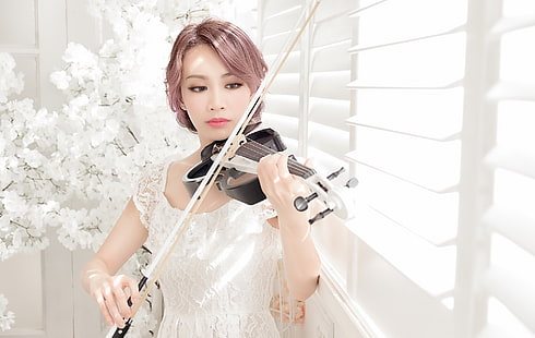 Asian, violin, women, musical instrument, HD wallpaper HD wallpaper