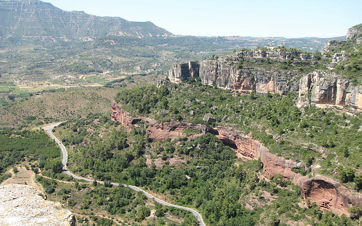 Spanyol, latar belakang eropa, Pegunungan, tampilan atas, Unduh Spanyol 3840x2400, Wallpaper HD