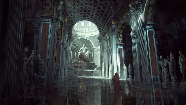 assorted statues, Path of Exile, digital art, video games, statue, palace, HD wallpaper