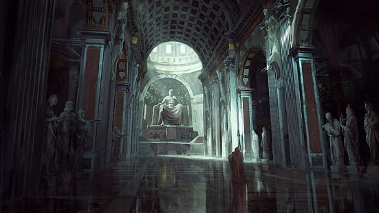 รูปปั้นสารพัน Path of Exile ศิลปะดิจิทัลวิดีโอเกมรูปปั้นพระราชวัง, วอลล์เปเปอร์ HD HD wallpaper