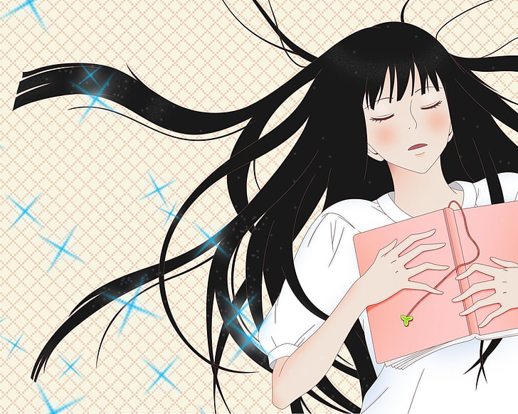 黒沼佐和子イラスト、女の子、ブルネット、睡眠、本、 HDデスクトップの壁紙
