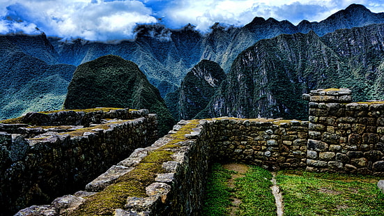 landscape photography of mountains, Behind the walls, landscape photography, mountains, peru, stones, piedras, archeology, incas, inkas, 秘魯, trip, inca, cusco City, machu Picchu, andes, urubamba Valley, peruvian Culture, mountain, picchu, archaeology, famous Place, old Ruin, ancient, history, stone Material, ancient Civilization, travel, cultures, architecture, south American Culture, ollantaytambo, latin American Civilizations, pre-Columbian, terraced Field, tourism, old, landscape, asia, south America, outdoors, mt Huayna Picchu, the Past, HD wallpaper HD wallpaper