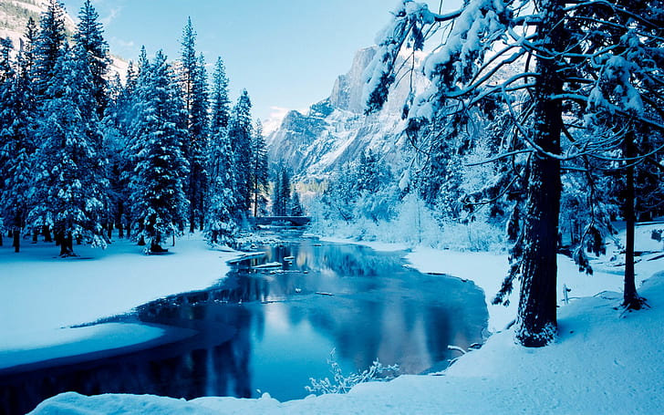 лед, пейзаж, природа, сняг, зима, HD тапет