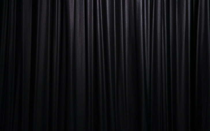pleated black textile, dark, lines, background, black, HD wallpaper