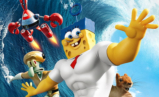 SpongeBob Movie Sponge Out of Water 2015, Spongebob Squarepants and Friends tapet, Tecknade serier, Övrigt, Water, Sponge, Movie, Spongebob, 2015, Invincibubble, HD tapet HD wallpaper