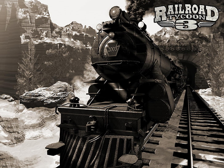 Railroad Tycoon 3 game poster, railroad tycoon 3, railroad tycoon, art, game, HD wallpaper