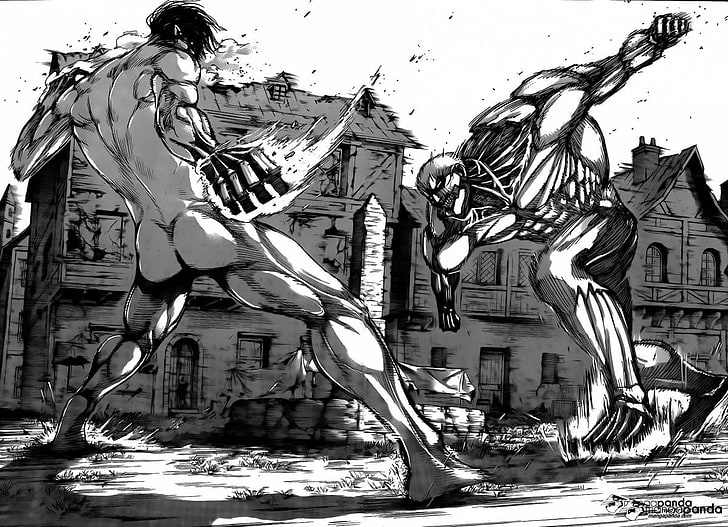 Attack on Titan illustration, Shingeki no Kyojin, Eren Jeager, manga, HD wallpaper