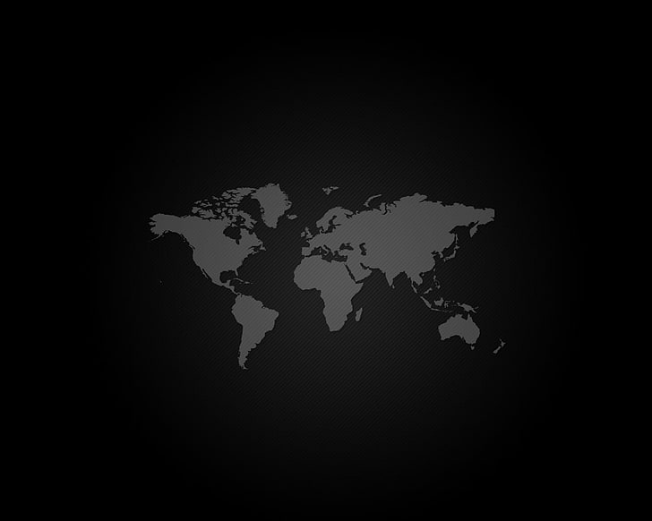clip art peta abu-abu dan hitam, dunia, hitam, putih, sederhana, minimalis, peta dunia, Wallpaper HD