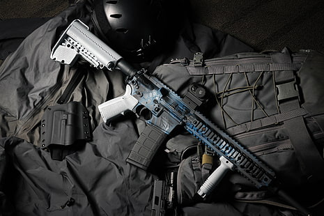 スタイル、武器、背景、AR 15、アサルトライフル、 HDデスクトップの壁紙 HD wallpaper