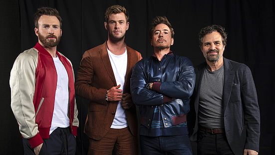 Celebrità, attore, Chris Evans, Chris Hemsworth, Mark Ruffalo, Robert Downey Jr., Sfondo HD HD wallpaper