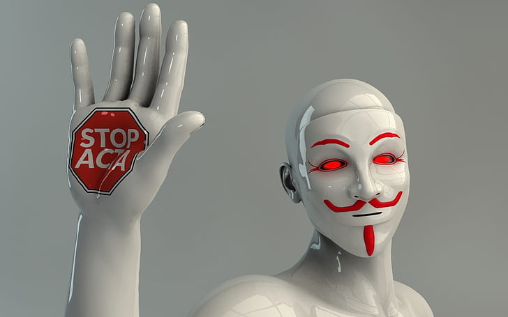anonimowy czerwony biały rzeźba czerwone oczy maski guy fawkes 3d znaki stop acta 1920x1200 People Eyes HD Art, czerwony, anonimowy, Tapety HD