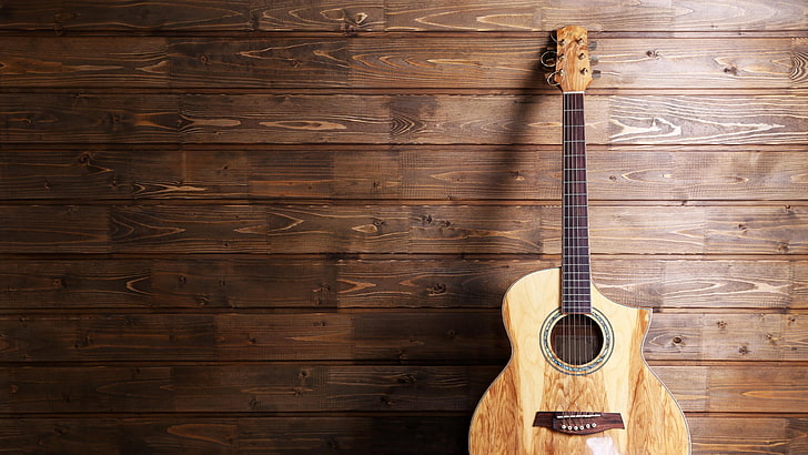 alat musik, gitar, alat musik dawai, kayu, alat musik, gitar akustik, Wallpaper HD