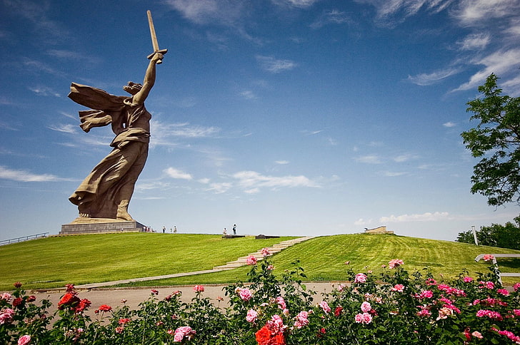 monumento, mãe, rússia, soviético, stalingrado, vitória, guerra, guerra, guerra, HD papel de parede