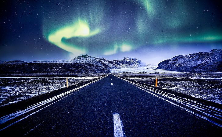 Пътен пейзаж, Европа, Исландия., HD тапет