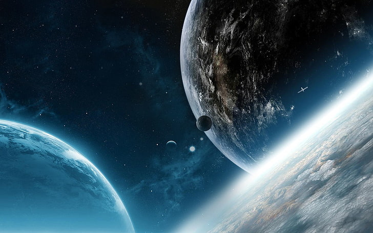 outer space planets satellite 1680x1050  Space Planets HD Art , planets, outer space, HD wallpaper