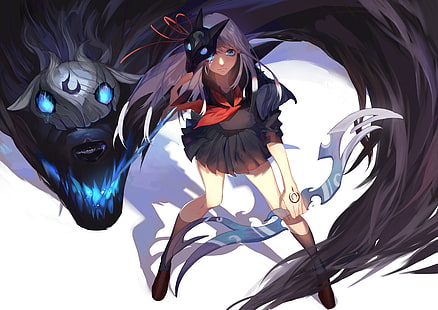 personaggio femminile anime illustrazione, League of Legends, Kindred (League of Legends), Sfondo HD HD wallpaper