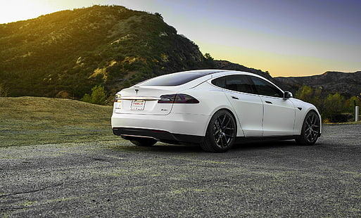 Tesla Model S HD, tesla, modell s, vit, hjul, 1920x1160, HD tapet HD wallpaper