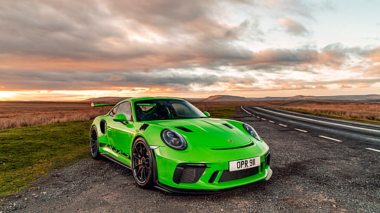 Porsche, Porsche 911 GT3, auto, auto verde, Porsche 911, Porsche 911 GT3 RS, auto sportiva, veicolo, Sfondo HD HD wallpaper
