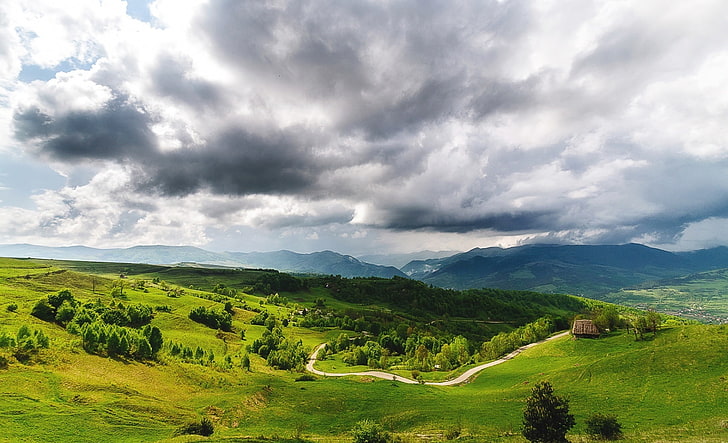 Zachodniorumuńskie Rumunia, zielone wzgórza, Europa, Rumunia, Tapety HD