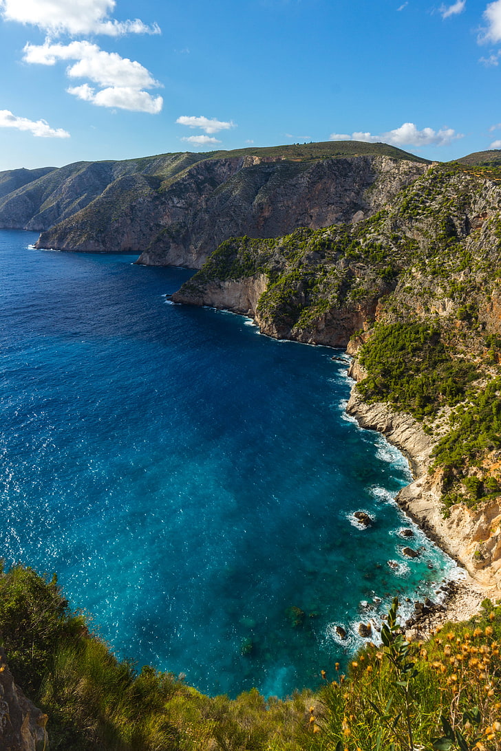 body of water, Zakynthos, Greece, sea, cliff, landscape, nature, sky, HD wallpaper