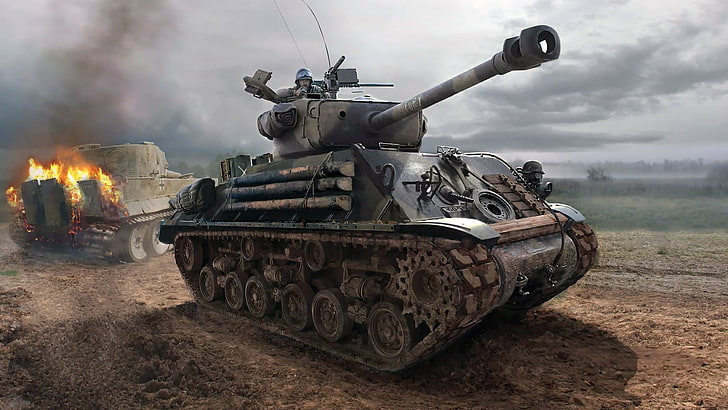 the film, Tiger, Rage, Sherman, M4 Sherman, the main American medium tank, Fury, German heavy tank, American war drama, HD wallpaper