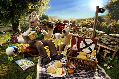 adventure, animation, comedy, family, gromit, wallace, HD wallpaper HD wallpaper