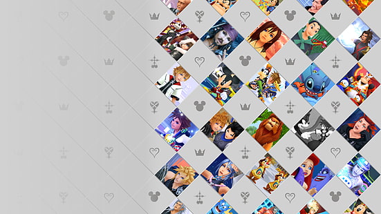 Kingdom Hearts, Kingdom Hearts II, Abu (Aladdin), Aqua (Kingdom Hearts), Axel (Kingdom Hearts), Cloud Strife, Donald Duck, Goofy, Jack Skellington, Jack Sparrow, Kairi (Kingdom Hearts), Master Xehanort (Kingdom Hearts) , Mickey Mouse, Mulan, Mushu (Mulan), Pete (Disney), Roxas (Kingdom Hearts), Simba, Snow White, Sora (Kingdom Hearts), Stitch (Lilo and Stitch), Terra (Kingdom Hearts), Xemnas (Kingdom Hearts ), Xigbar (Kingdom Hearts), HD тапет HD wallpaper