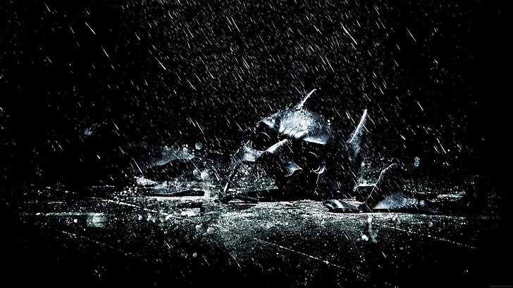mask digital wallpaper, The Dark Knight Rises, mask, shattered, dark, Batman, HD wallpaper