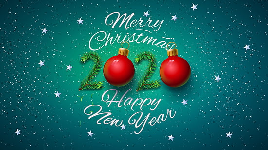  Christmas, Happy New Year, New Year, Happy Christmas, 2020, HD wallpaper HD wallpaper