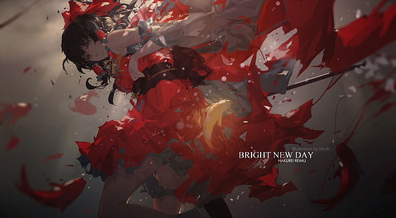 anime, Touhou, Hakurei Reimu, miko, Fond d'écran HD HD wallpaper