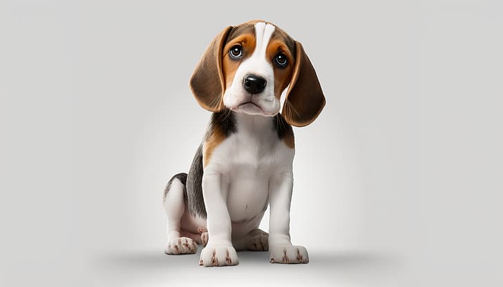 AI art, pet, animals, dog, beagle, puppies, HD wallpaper