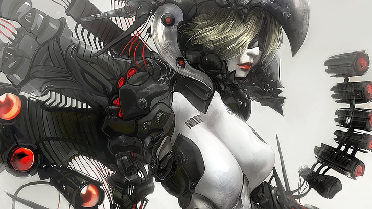 illustrazione di personaggi anime, fantascienza, donne, cyborg, opere d'arte, fantasy art, androidi, Sfondo HD