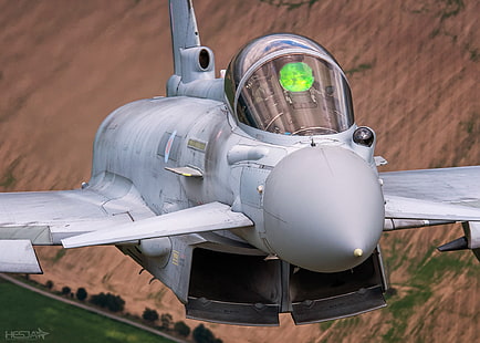 Fighter, Pilot, RAF, Eurofighter Typhoon, Cockpit, PGO, ILS, RL, HESJA Air-Art Photography, HD tapet HD wallpaper