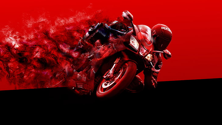 Aprilia Racing, 4K, bicicleta de carreras, rojo, Fondo de pantalla HD