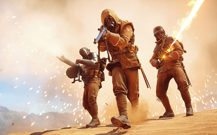 мужской коричневый костюм, Battlefield 1, персонажи, битва, HD обои