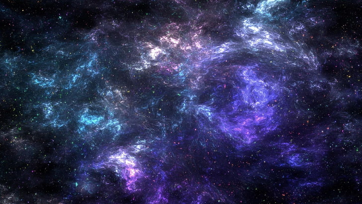 galáxia roxa e preta, noite da galáxia, espaço, estrelas, arte espacial, arte digital, HD papel de parede
