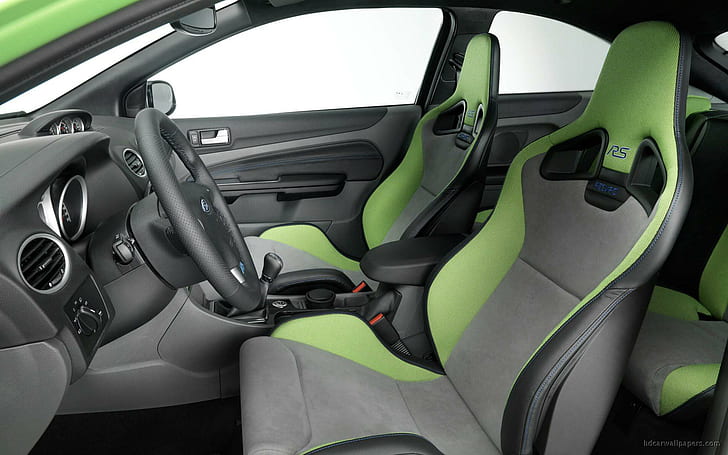 Ford Focus RS Интериор, вътрешен изглед на автомобил, интериор, брод, фокус, автомобили, HD тапет